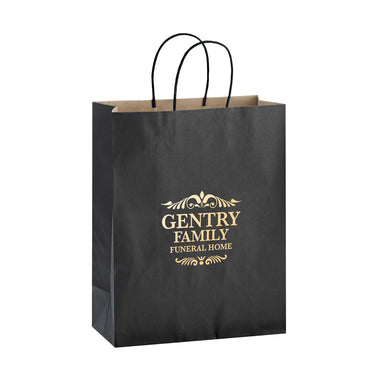 MATTE COLOR PAPER SHOPPER TOTE BAG (10"X5"X13") - FOIL STAMP