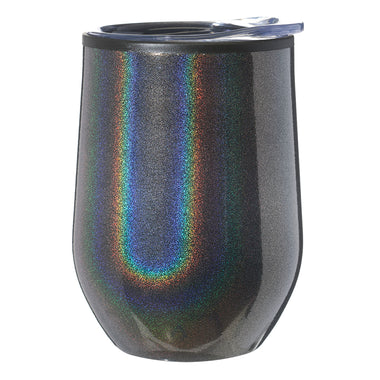 12 OZ. IRIDESCENT STEMLESS WINE GLASSES WITH LID