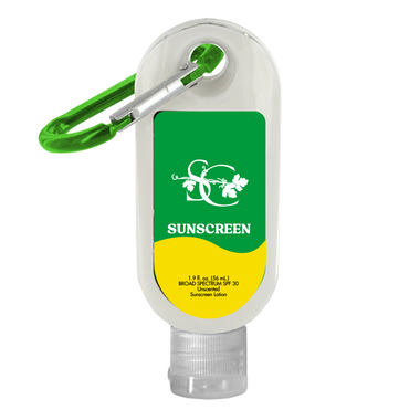1.9 oz. SPF 30 Sunscreen in Clear Bottle with Carabiner