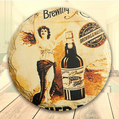 Round Layered Edge Absorbent Stone Coaster