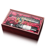 ARCHER DOUBLE WINE BOX - ROSEWOOD/RED SATIN