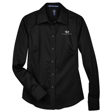 DG530w D&G Women's Solid Stretch Twill Woven Shirt