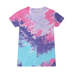 1075CD Tie-Dye Ladies' V-Neck T-Shirt