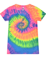 1075CD Tie-Dye Ladies' V-Neck T-Shirt