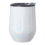 12 OZ. IRIDESCENT STEMLESS WINE GLASSES WITH LID