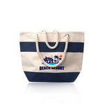 Striped Canvas Tote Bags with Rope Handles