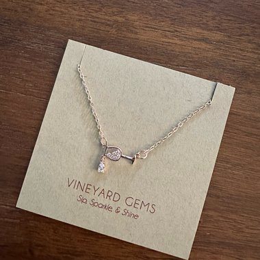 Wine Glass Charm Necklace