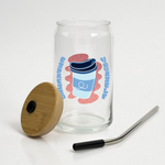 16 OZ. Full Color Can Glass With Lid And Straw