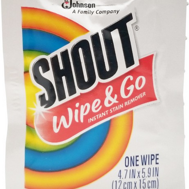 SHOUT WIPES STAIN REMOVER