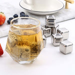 4 Piece Reusable Stainless Steel Ice Cube Set