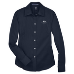 DG530w D&G Women's Solid Stretch Twill Woven Shirt