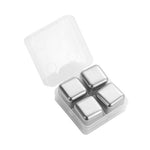 4 Piece Reusable Stainless Steel Ice Cube Set