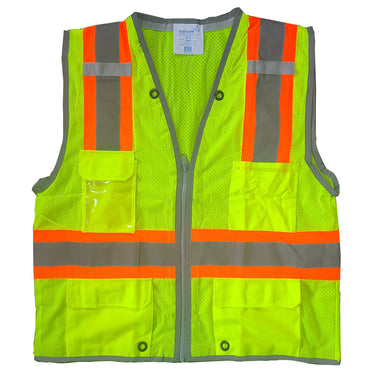 2900 Lime Surveyors Vest w/ Clear ID Pocket